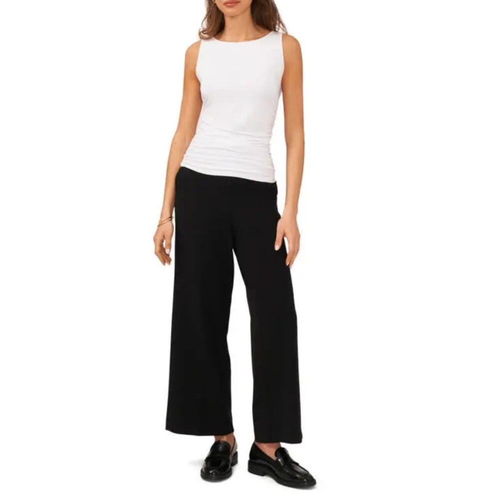 HALOGEN Nordstrom Women's Bright White Ruched Knit Tank Top Size XXS